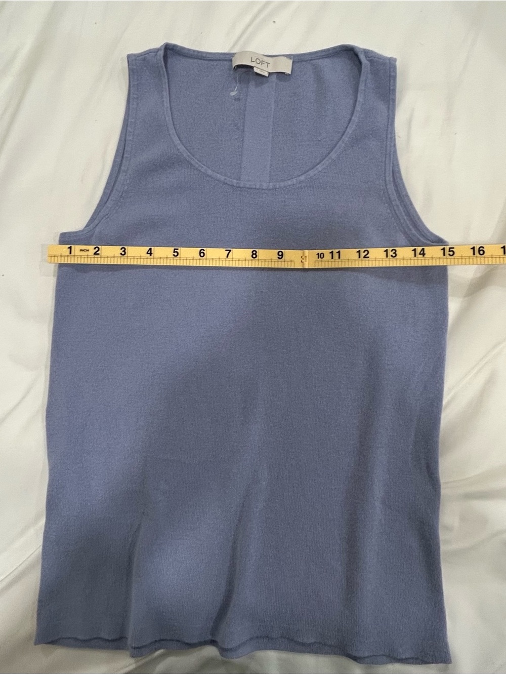 LOFT Sleeveless Knit Tank Top Blue Size M Soft Minimalist Basic